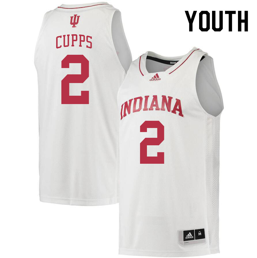 Youth #2 Gabe Cupps Indiana Hoosiers College Basketball Jerseys Stitched Sale-White